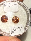 Zirkon med fantastisk rød mot orange farge diameter ø 6mm 1,2 ct thumbnail